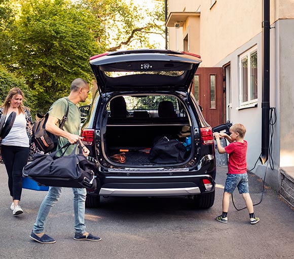 Family with Hybrid Vehicle